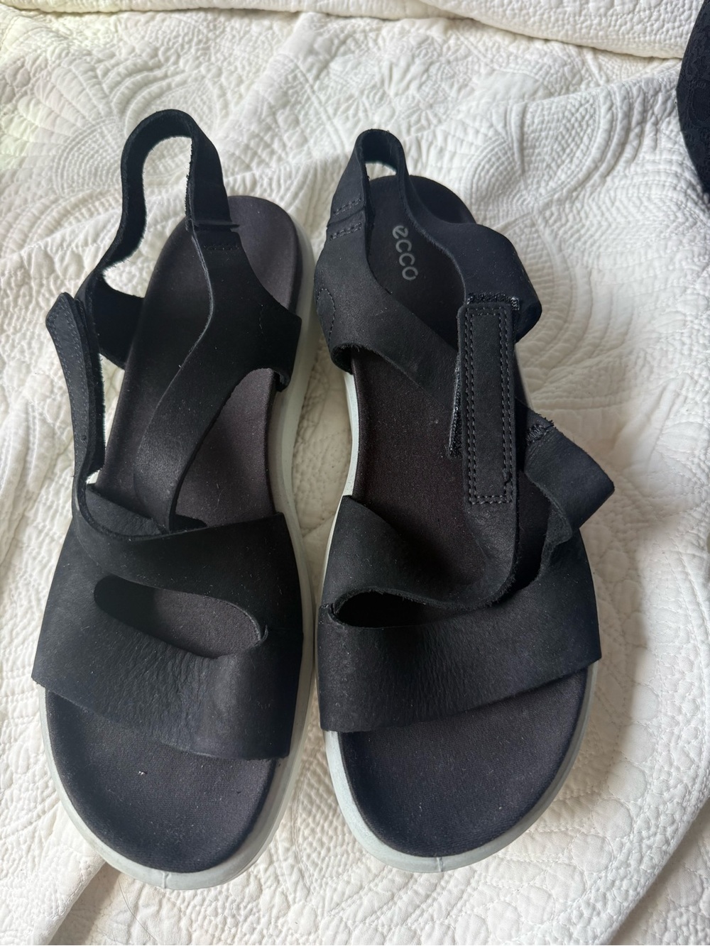 Ecco Black Open-Toe Slingback Sandals